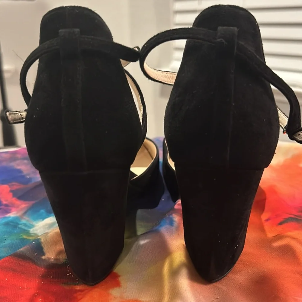 Cole Haan Black Suede Wedge Heels